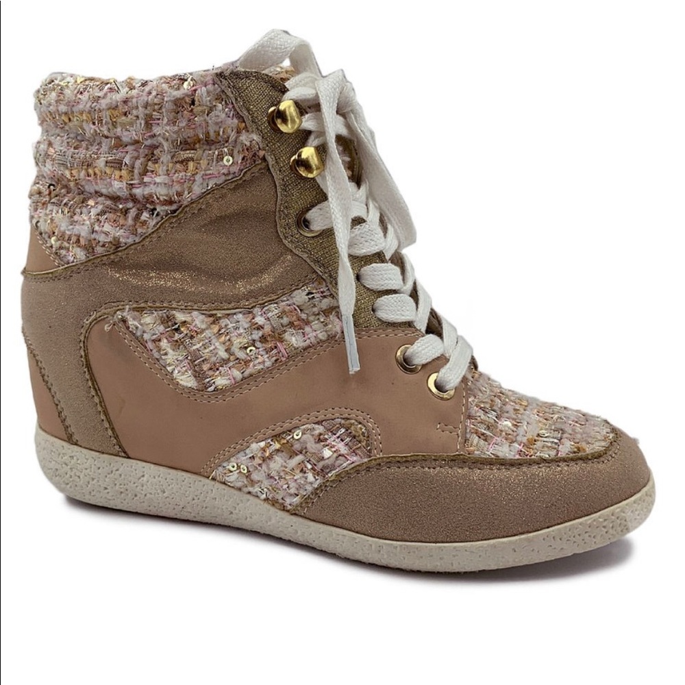 Taupe Tweed Hi-top sneaker Bamboo